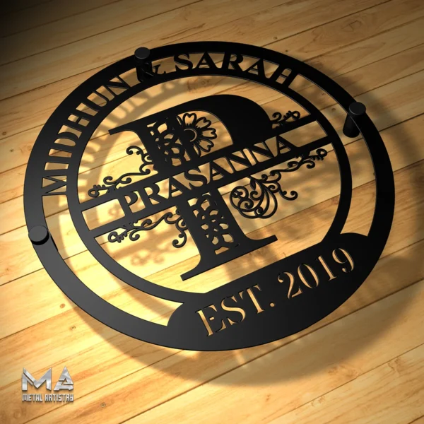 Floral Family Harmony Personalized Metal Sign