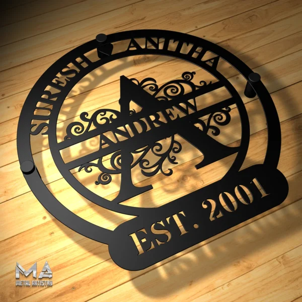 Floral Family Unity Personalized Metal Sign