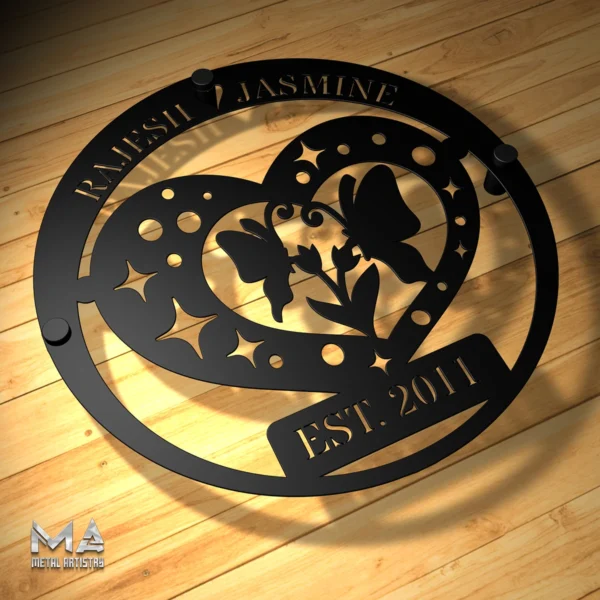 Butterfly Heartbeat Personalized Metal Sign