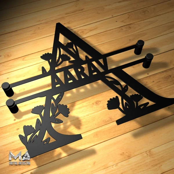 Floral Monogram Personalized Metal Sign