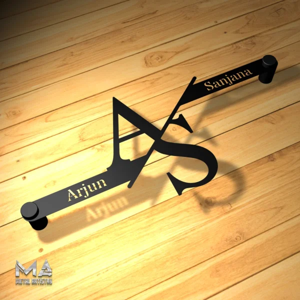 Stylish Duo Minimalistic Personalized Metal Sign