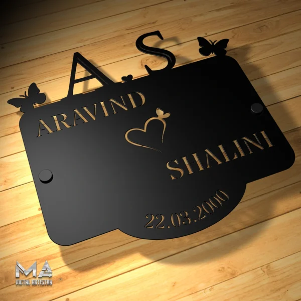 Initial Love Story Personalized Metal Sign