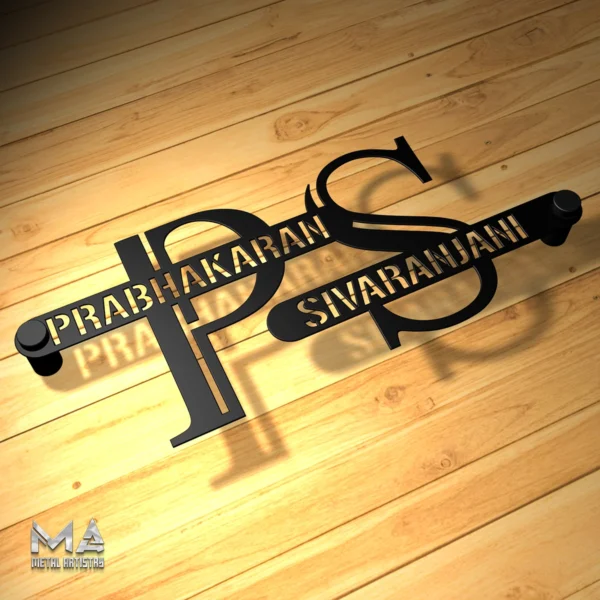 Stylish Initials Personalized Metal Sign