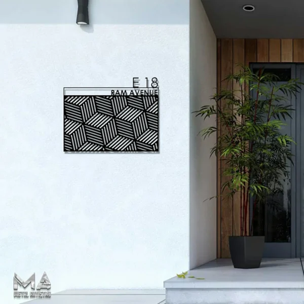 Modern House Number Plate Personalized Metal Sign