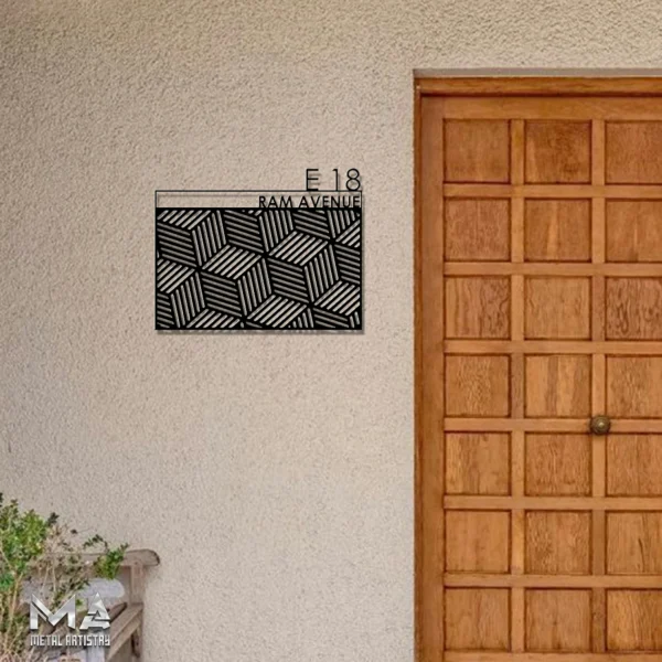 Modern House Number Plate Personalized Metal Sign