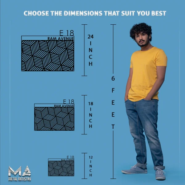 Modern House Number Plate Personalized Metal Sign