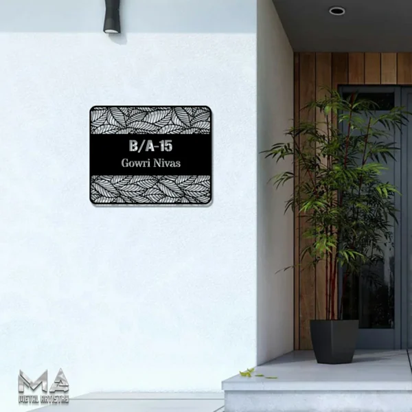 Artistic Door Number and Name Personalized Metal Sign