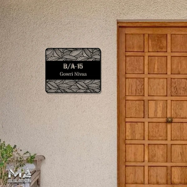 Artistic Door Number and Name Personalized Metal Sign