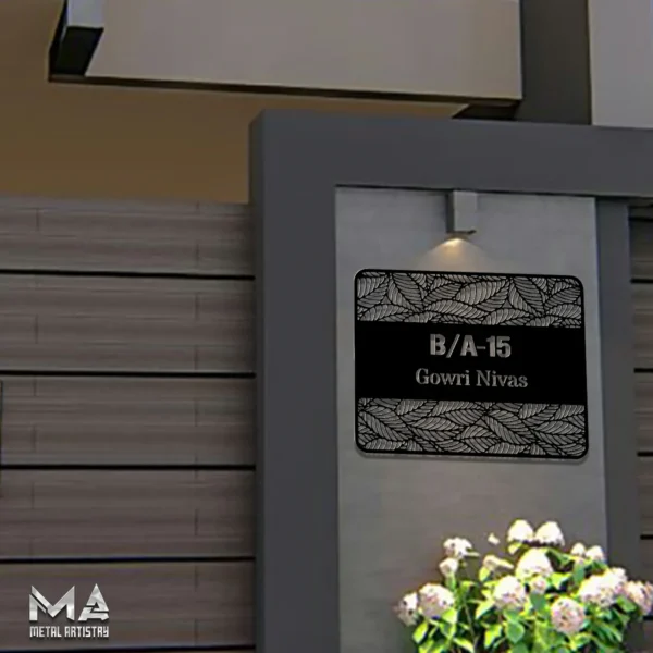 Artistic Door Number and Name Personalized Metal Sign