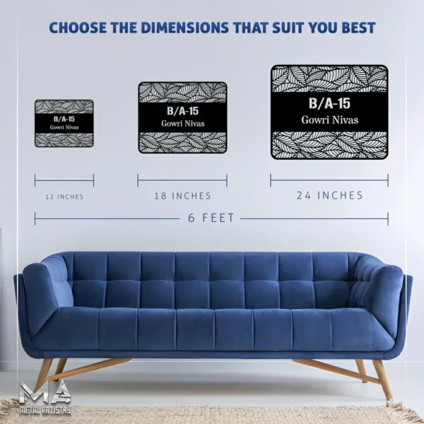 Artistic Door Number and Name Personalized Metal Sign