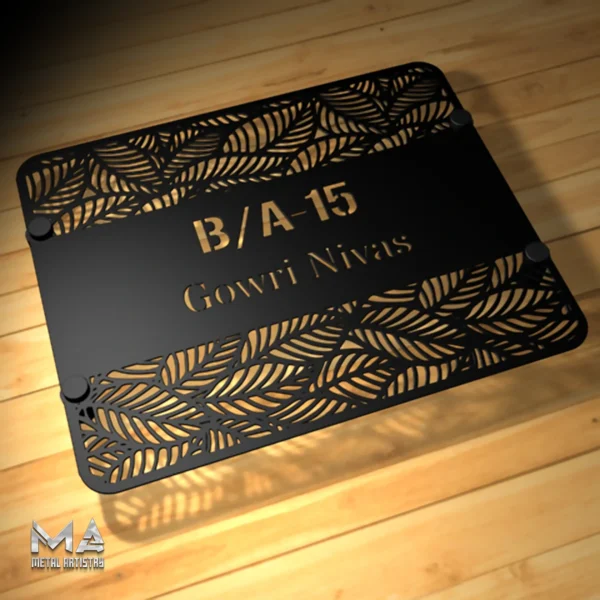 Artistic Door Number and Name Personalized Metal Sign