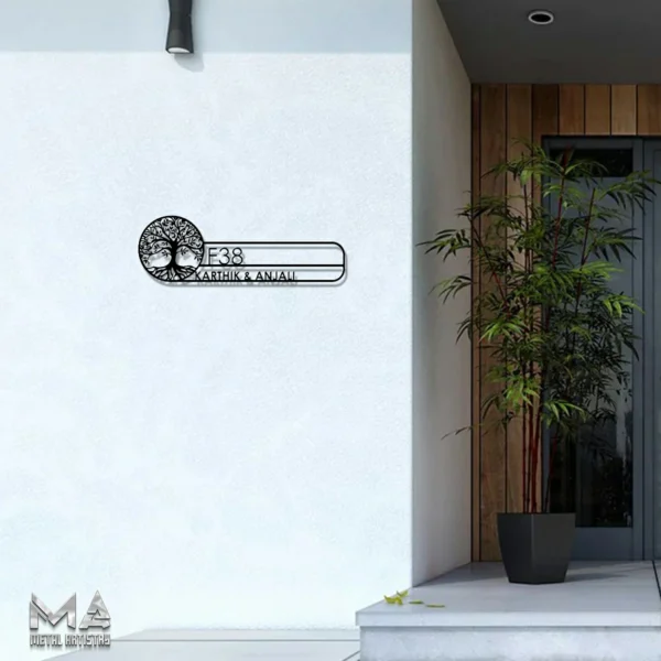 Minimalist Address Marker Personalized Metal Sign