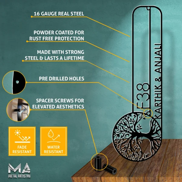 Minimalist Address Marker Personalized Metal Sign